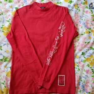 Warner Bros Blouse Shirt XS Red Vintage